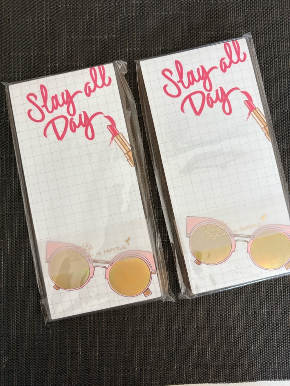 Papyrus Pink and Gold "Slay All Day" Sunglasses Notepads - Pack of 2